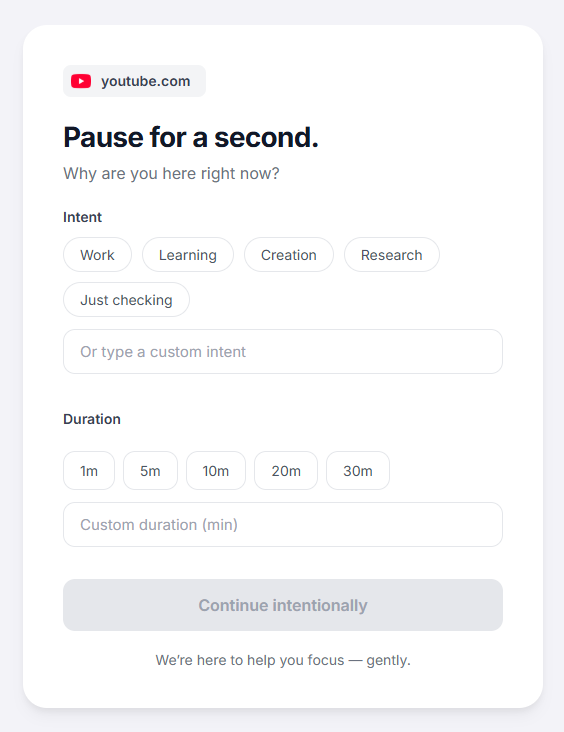 Intent browser extension preview